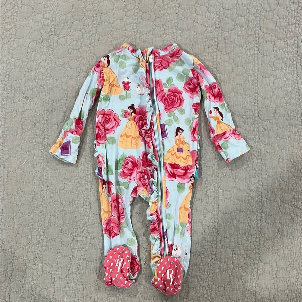 Posh Peanut Pink and Yellow Floral Belle Footies One Piece
